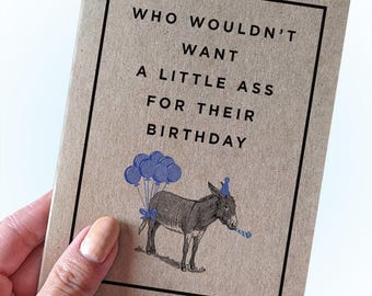 Tarjeta de cumpleaños con un trasero - ¿Quién no querría un pequeño trasero para su cumpleaños? - Tarjetas de cumpleaños divertidas - Tarjetas de cumpleaños graciosas para novio
