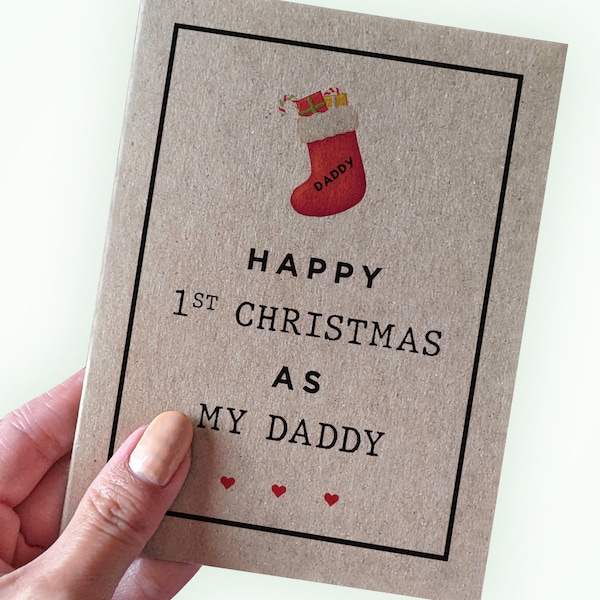 Tarjeta de Navidad para Papá Primerizo - Feliz Primera Navidad como Papá - Tarjeta de Navidad para Papá Primerizo - Tarjeta de Navidad para Padre Primerizo en Papel Reciclado