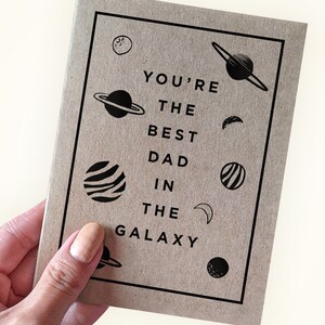 Le meilleur papa de la galaxie Carte simple pour la fête des pères pour papa - cartes pour la fête des pères - carte pour papa - cartes pour la fête des pères - meilleur papa !