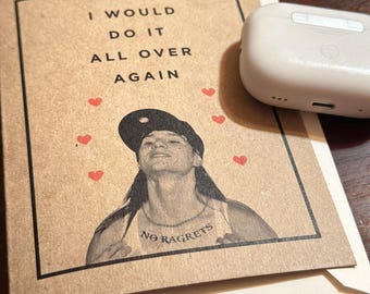 No Ragrets Meme Anniversary Card - - Je le referais - Carte drôle pour petit ami - Carte drôle pour petite amie - Carte d'anniversaire