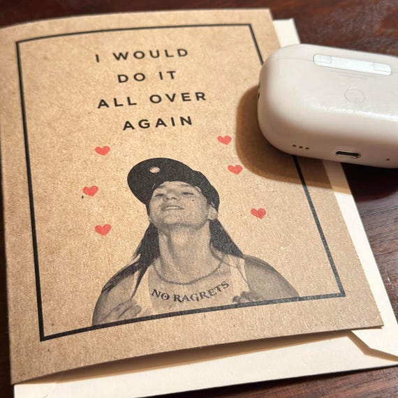 No Ragrets Meme Anniversary Card - I Would Do It All Over Again - Funny Anniversary Card for Her - Anniversary Card For Him