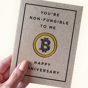 Pour moi, vous n'êtes pas fongible - Joyeux anniversaire - Carte d'anniversaire de jeton non fongible Bitcoin - Carte d'anniversaire de fan de crypto - NFT