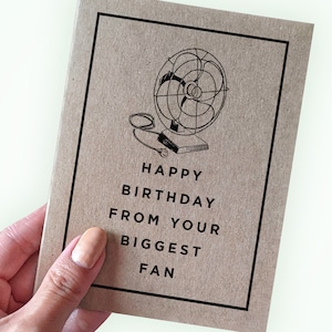 De votre plus grand fan - Carte de joyeux anniversaire - Cartes d'anniversaire de jeu de mots pour fils - Cartes d'anniversaire de jeu de mots pour mari - Pour grand-père ou grand-mère