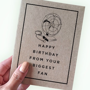 From Your Biggest Fan - Happy Birthday Card - Pun Birthday Cards for Son - Pun birthday cards for husband - For Grandpa or grandma