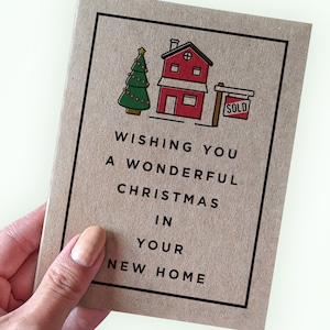 Carte de Noël pour une nouvelle maison - Nous vous souhaitons un merveilleux Noël dans votre nouvelle maison - Premier Noël chez vous - Carte de vœux pour agent immobilier