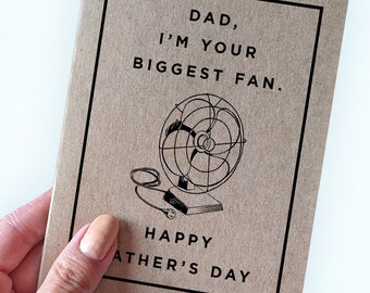 Funny Father's Day Card from Son - Father's Day Gift From Daughter For Dad - Dad I'm Your Biggest Fan - Kraft Greeting Card