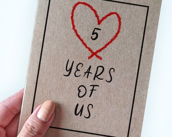5 Years of Us - Customizable Anniversary Card - 5 Year Anniversary Card - 1 Year Anniversary Card - 1 Year of Us- Custom Any Number of Years