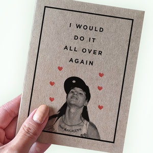No Ragrets Meme Anniversary Card - Je ferais tout recommencer - Carte drôle pour petit ami - Carte drôle pour petite amie - Carte d'anniversaire