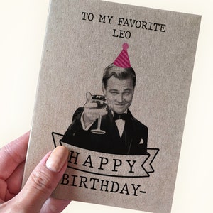 À mon Lion préféré - joyeux anniversaire - carte d'anniversaire Lion zodiaque - cartes d'anniversaire pour Lion - carte de voeux A2 - carte kraft recyclée