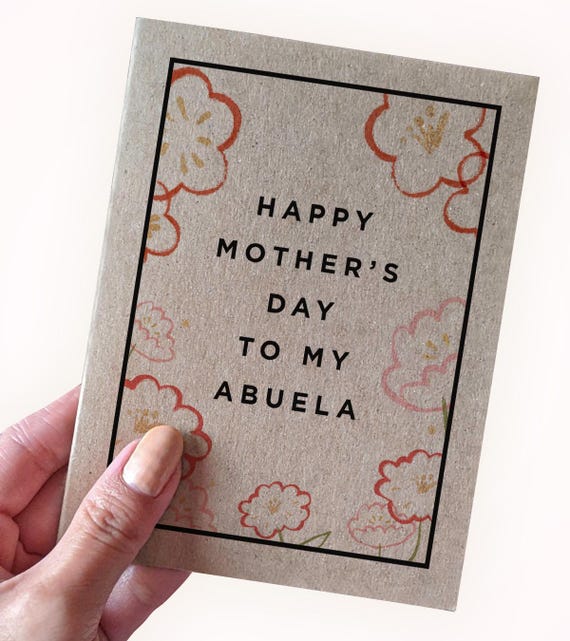 Abuela Mother's Day Card, Happy Mother's Day To My Abuela,Spanish Grandmother Mother's Day Card, Cute Grandmother Card,Lovely Mother's Day