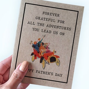 Carte de remerciement pour la fête des pères - Forever reconnaissant pour toutes les aventures que vous nous menez - Joyeuse fête des pères - Jolies cartes de fête des pères