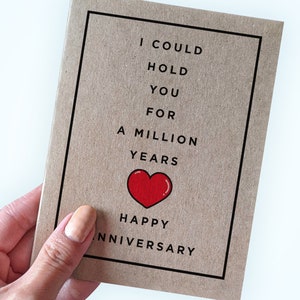 Faites-leur sentir votre amour Carte d'anniversaire - Je pourrais vous tenir pendant un million d'années - Carte d'anniversaire A2 - Belle carte d'anniversaire