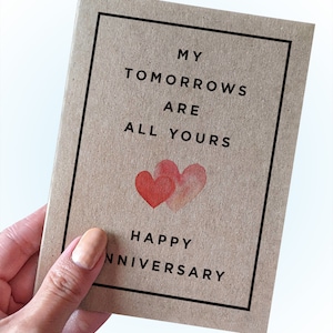 Mes lendemains sont tous à vous - joyeux anniversaire - carte d'anniversaire douce - carte pour femme - carte pour mari - anniversaire de petit ami