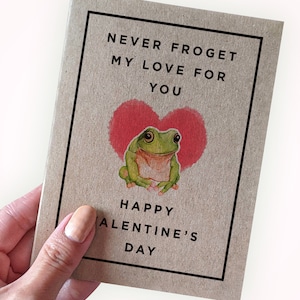 Carte de Saint-Valentin - Never Froget My Love For You - Happy Valentine's Day - Carte de voeux de format A2 en papier recyclé