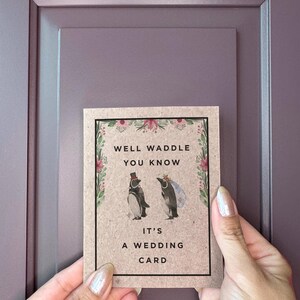 Penguin Wedding Card - Well Waddle You Know It's A Wedding Card - Funny Wedding Card For Newlyweds - Original Wedding Cards by KSPCo