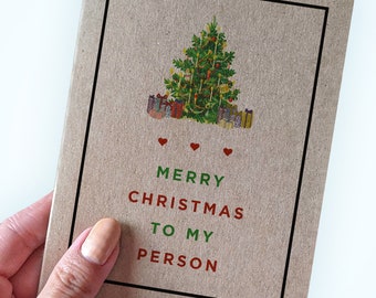 My Person Christmas Card - Merry Christmas To My Person - Love Christmas Card for Couple Card -Romantic Christmas Card for Partner