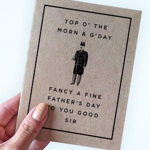 Carte de fête des pères gentleman - carte de fête des pères humour britannique - carte drôle pour papa - carte de fête des pères papa anglais