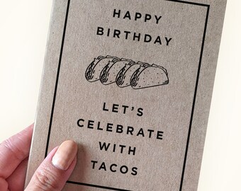 Taco Dinner Birthday Card - Food Birthday Card Best Friend Birthday Gift Girlfriend Birthday Card Boyfriend Husband Card Foodie