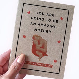 Carte de fête des mères pour une jeune maman - Carte de fête des mères pour une femme enceinte - Vous allez être une mère incroyable - Carte de fête des mères recyclée