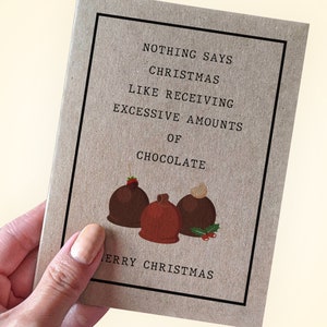 Holiday Chocolates Gift Card - Work Christmas Card - Funny Chocolate Card to Give With Gift - Card To Give To Employees - Co-Workers