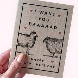 Jeu de mots mouton léger coeur Saint-Valentin - I Want You Baaaaad - Happy Valentines Day - Saint Valentin jeu de mots pour mari papa blague Saint-Valentin