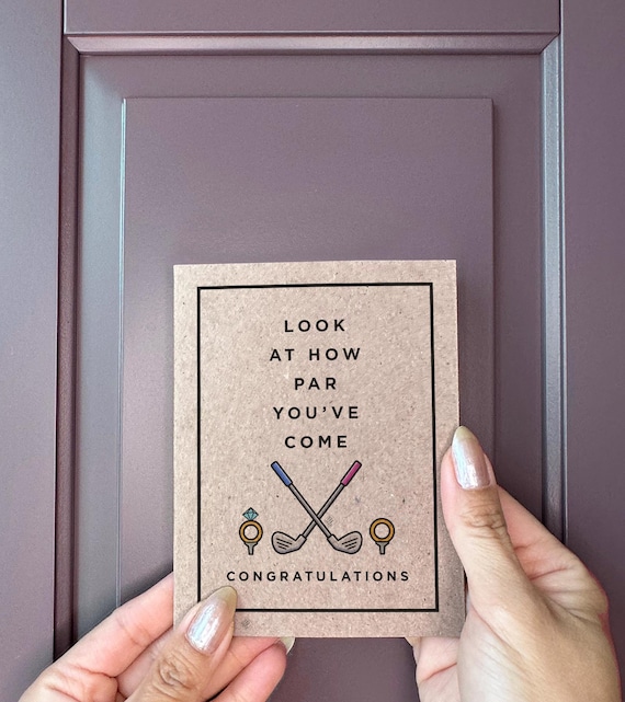 Golf Themed Wedding Card - Look How Par You've Come Golf Newlyweds - Cute Golfing Marriage Card - Fun Wedding Cards - Lovely Wedding Cards