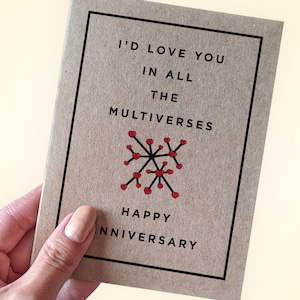 Carte d'anniversaire multivers, je t'aimerais dans tous les multivers Carte d'anniversaire moderne pour petit ami, carte d'anniversaire de mariage pour mari