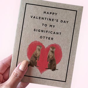 Carte de Saint-Valentin Loutre - Joyeuse Saint-Valentin à ma loutre - Carte de Saint-Valentin pour mari