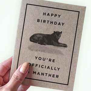 Carte d'anniversaire Manther - carte d'anniversaire hilarante pour lui - 40e anniversaire - carte de voeux A2 - carte kraft recyclée - carte d'anniversaire homme plus âgé