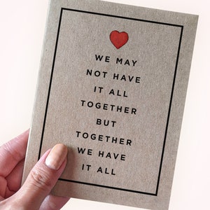 New Parents Anniversary Card - We May Not Have it All Together But Together We Have It All - Adulting Couple Card - Wedding Anniversary Card