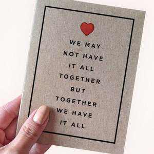 Carte d'anniversaire de nouveaux parents - Nous n'avons peut-être pas tout ensemble, mais ensemble, nous avons tout - Carte pour couple adulte - Carte d'anniversaire de mariage