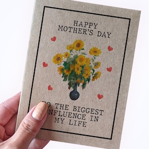 Carte de fête des mères la plus influente - Bonne fête des mères à la personne qui a eu la plus grande influence de ma vie - Carte de remerciement pour la fête des Mères pour maman