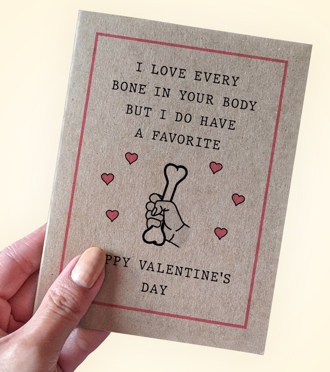 Funny Naughty Valentine's Card I Love Every Bone in Your Body but