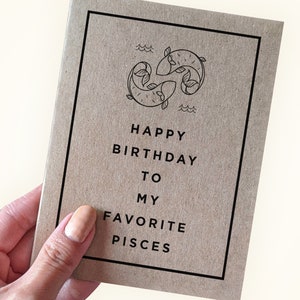 Carte d'anniversaire Poissons, joyeux anniversaire à mes Poissons préférés, carte d'anniversaire signe du zodiaque mars, cartes d'anniversaire pour Poissons, cartes recyclées