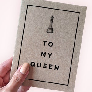 Carte d'échecs simple pour la Saint-Valentin pour le mari de mon roi, jolie carte d'anniversaire d'échecs pour ma reine pour petite amie, anniversaire de petit ami d'échecs