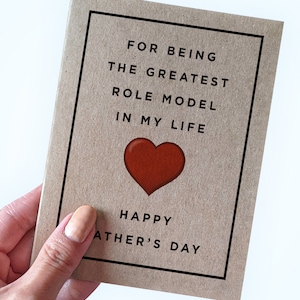 Carte de fête des pères de son fils - Pour avoir été le plus grand modèle de ma vie - Bonne fête des pères - Carte pour papa - Carte de fête des pères de mes enfants