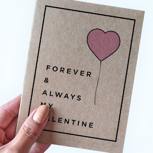 Ma Saint-Valentin pour toujours et pour toujours - Carte de Saint-Valentin romantique pour mari - Jolie carte de Saint-Valentin pour femme - Carte en papier 100 % recyclé