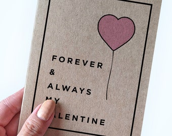Forever and Always My Valentine - Romantic Valentine's Day Card For Husband - Cute Valentine's Day Card For Wife - 100% Recycled Paper Card