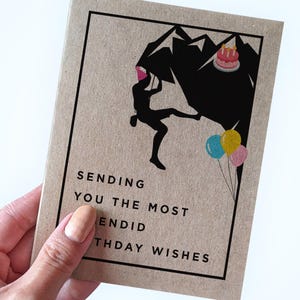 Carte d'anniversaire sur le thème de l'escalade pour amis, pour vos voeux d'anniversaire, carte d'anniversaire mignonne pour les amateurs d'escalade