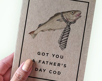 Fishing Father's Day Card - Got You A Father's Day Cod - Hilarious Father's Day Card Pun - Father's Day Card - A2 Greeting Card - Funny Card