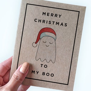 Merry Christmas To My Boo Holiday Card - Cute Christmas Card for Husband - Christmas Card for Boyfriend - Christmas Card for Other