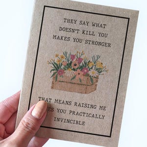 Carte de fête des mères amusante, carte de fête des mères plus forte, carte de fête des mères sarcastique, carte de fête des mères sarcastique de son fils, belle-mère