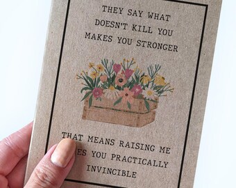 Funny Mothers Day Card - Made You A Stronger Mom Mothers Day Card - Snarky Mothers Day Card, Sarcastic Mothers Day Card From Son