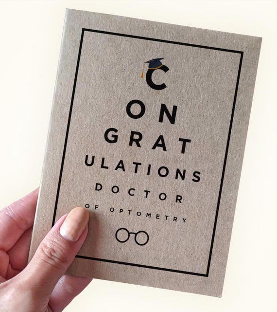 Doctor of Optometry Graduation Card, Congratulations Doctor of Optometry, Eye Doctor Graduation Card, Optometrist Grad Card, OD Graduation