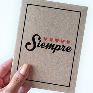 Carte d'anniversaire Siempre pour femme, carte d'anniversaire pour hispanophones - carte romantique pour conjoint espagnol, carte d'anniversaire de mariage