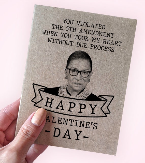 Ruth Bader Ginsburg Valentine's Card - Lawyer Greeting Card - You Violated the 5th - A2 Greeting Card - Recycled Kraft Card