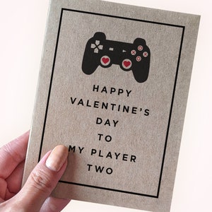 Carte de Saint-Valentin pour fan de jeux vidéo - Joyeuse Saint-Valentin à mon joueur 2 - Carte de Saint-Valentin de joueur pour couple - Carte de Saint-Valentin douce