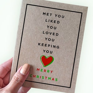 Love You Christmas Card for Couple Card, Boyfriend Card, Girlfriend Card for Christmas - Romantic Christmas Card for Her