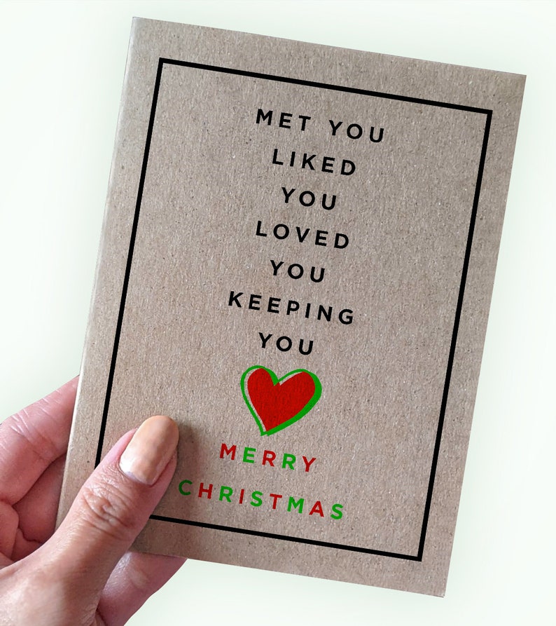 Love You Christmas Card for Couple Card, Boyfriend Card, Girlfriend Card for Christmas Romantic Christmas Card for Her image 1