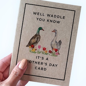 Carte de fête des mères canard - dandinez-vous bien, vous savez que c'est une carte de fête des mères - carte de fête des mères mignonne en papier recyclé 2025
